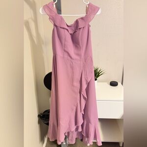 Elegant Pink Ruffle Dress